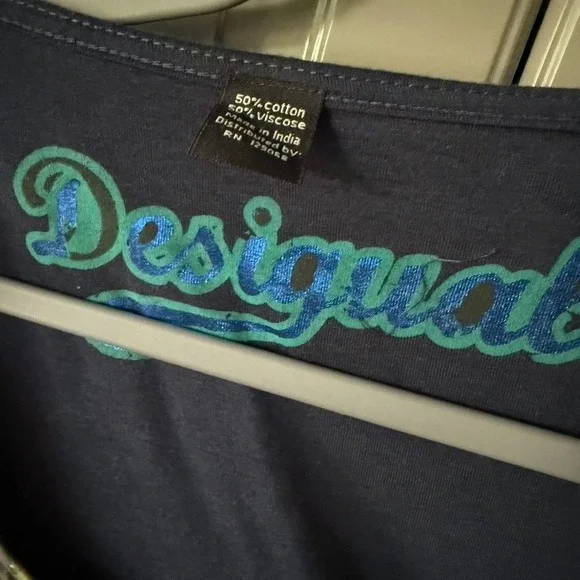 Desigual Women's Y2K Abstract Floral Print L/S A-Line Dress,‎ Navy Green, S - Picture 3 of 12